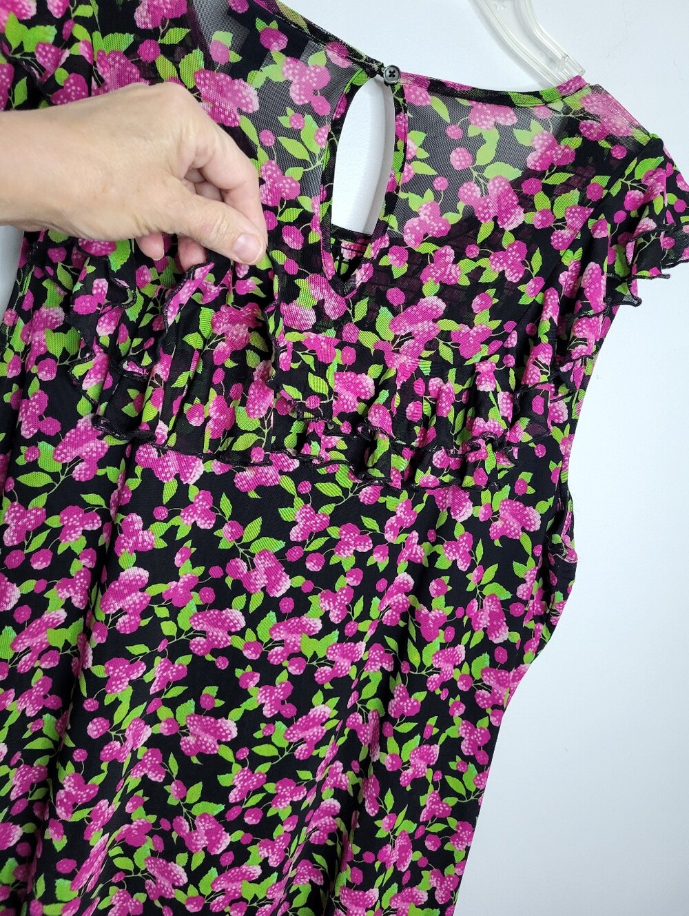 ModCloth Jam Packed on the Prairie Dress Size 2X Raspberry Ruffle - Picture 6 of 13